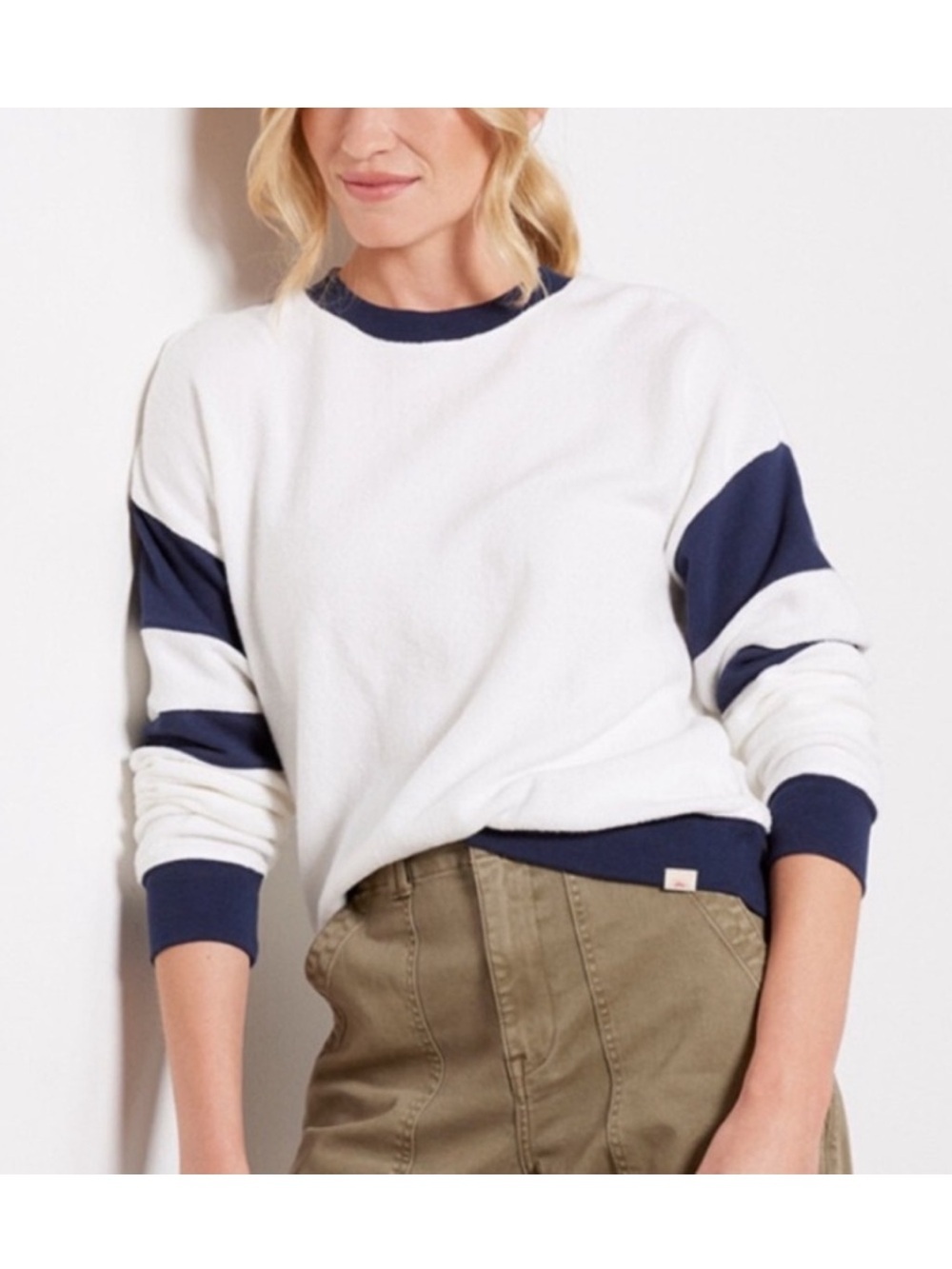 Faherty Beach Fleece Ringer Crew Pullover
